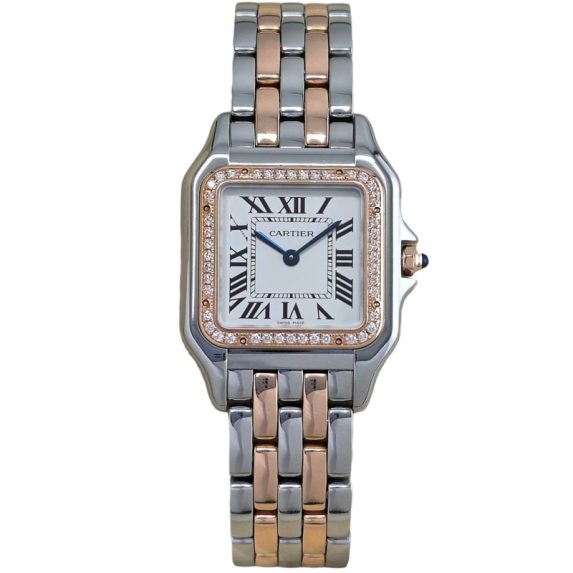 Cartier Panthère Medium Steel Rose Gold Factory Diamonds
