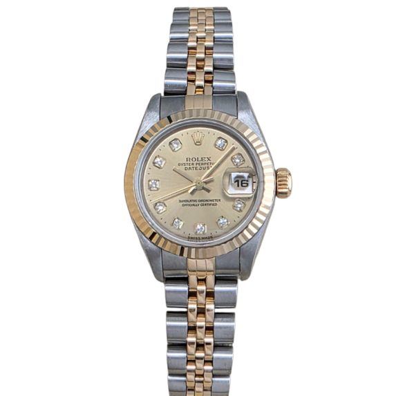 Rolex Lady-Datejust 26 Champagne Big Diamond 69173