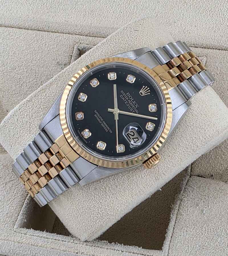 Rolex Datejust 36 Black Diamond Dial 16233G