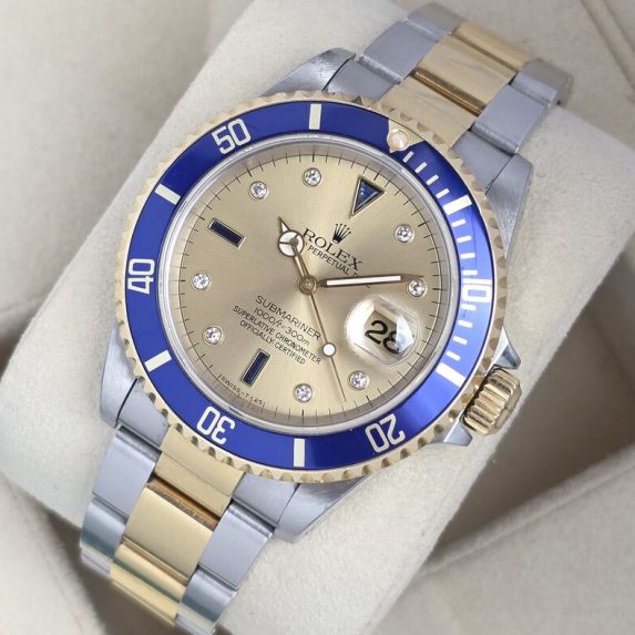 Rolex Submariner Date Champagne Serti 16613