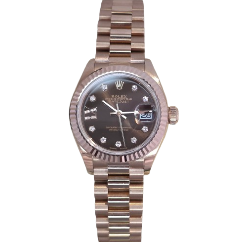 Rolex Lady-Datejust 28 Everose Chocolate Diamond Star 279175