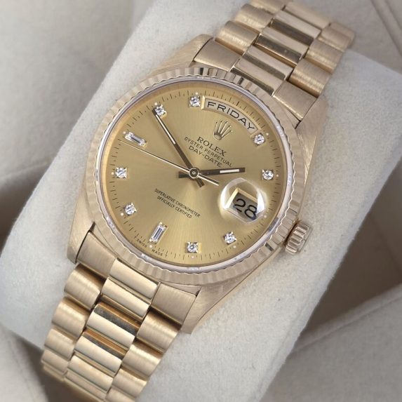 Rolex Day-Date 36 Champagne Diamond 18238