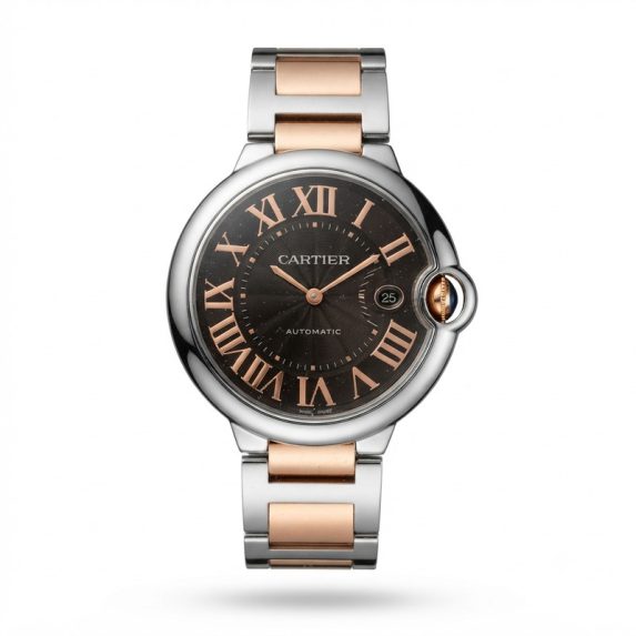 Cartier Ballon Bleu 42 Steel Rose Gold Chocolate Dial 3001