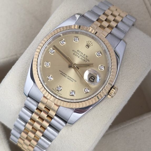 Rolex Datejust 36 Champagne Diamond Dial 116233