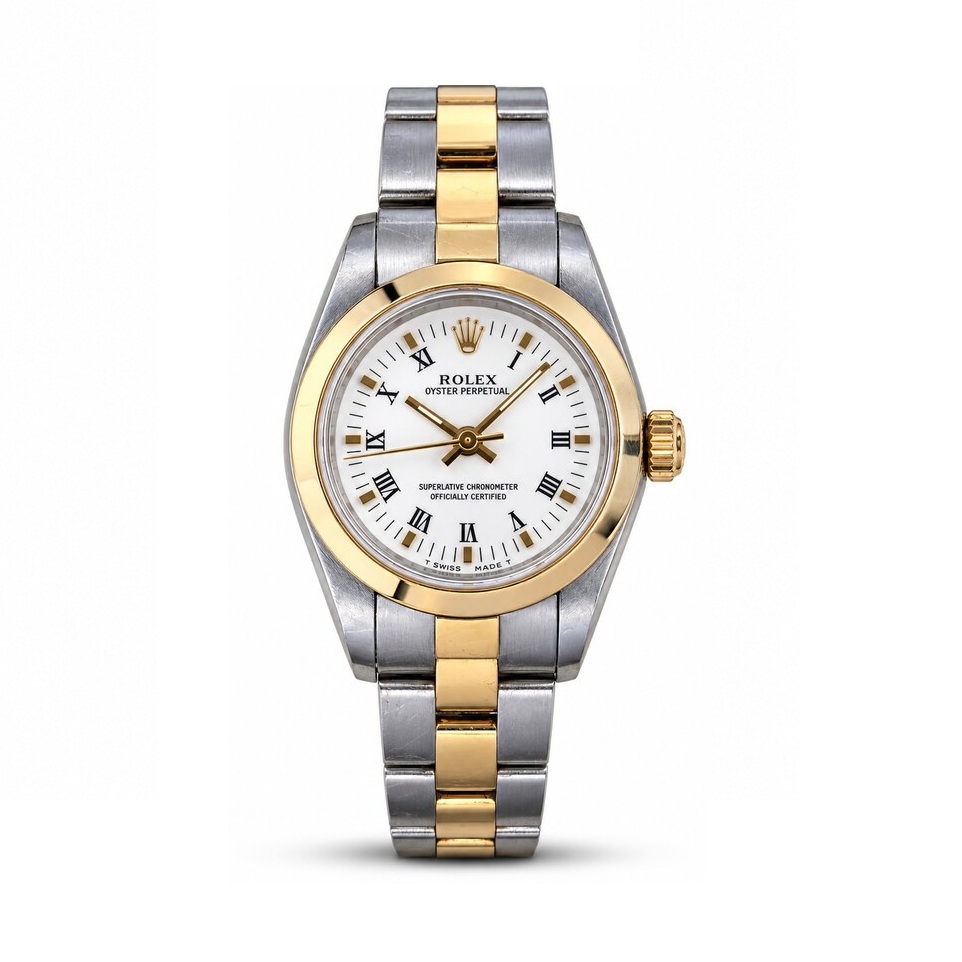 Rolex Oyster Perpetual Ladies 67183 White Roman Dial