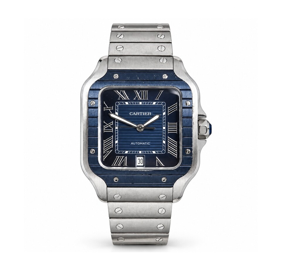 Cartier Santos De Cartier Striking Blue Bezel WSSA0048