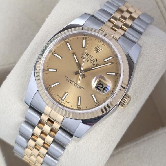 Rolex Datejust 36 Champagne Stick Dial 116233 2009