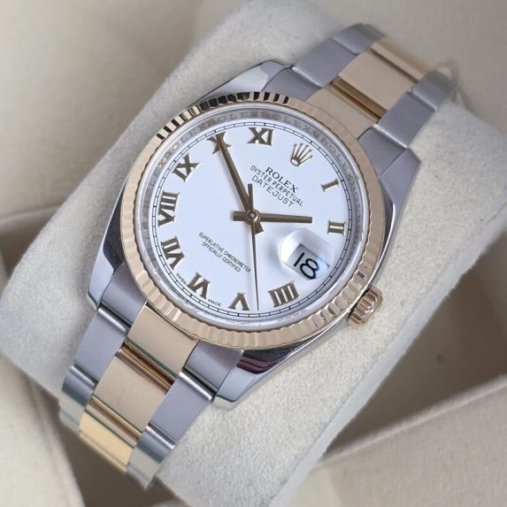 Rolex Datejust 36 White Roman Dial 116233