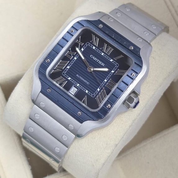Cartier Santos De Cartier Striking Blue Bezel WSSA0048